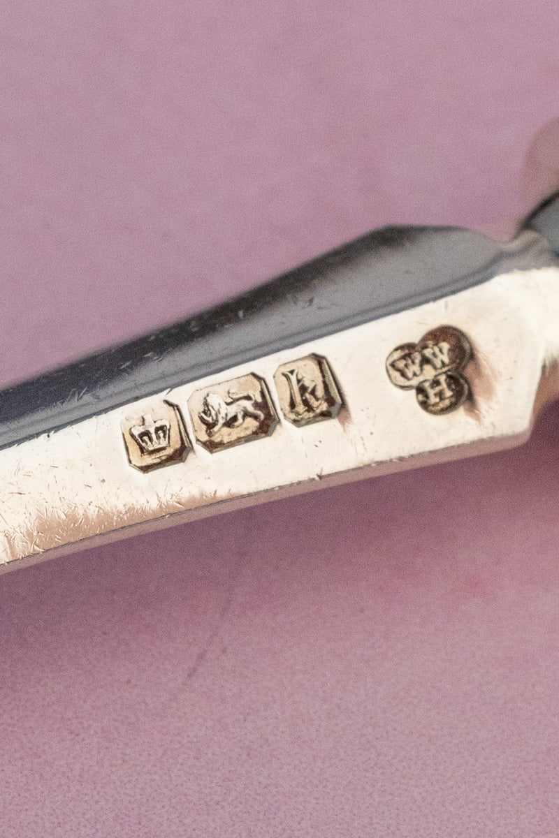 1902 Mother of Pearl and Sterling Cake Knife & Fork - Image 15
