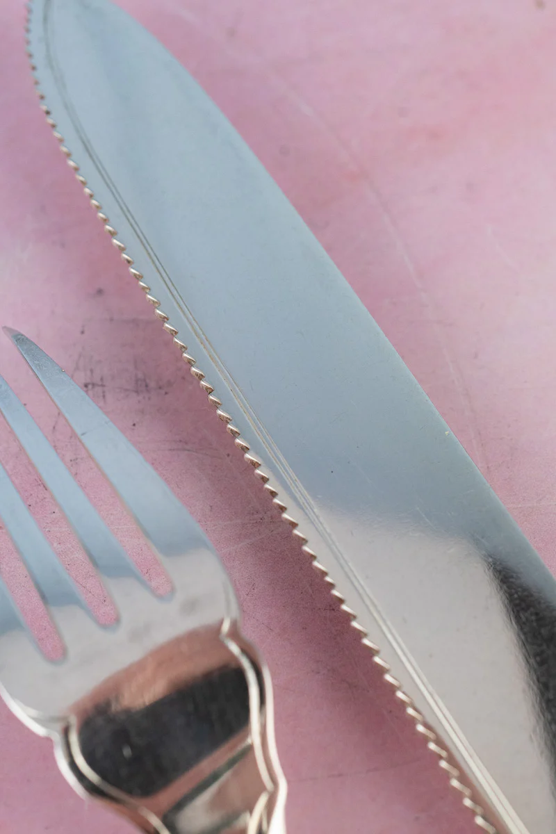 1902 Mother of Pearl and Sterling Cake Knife & Fork - Image 7