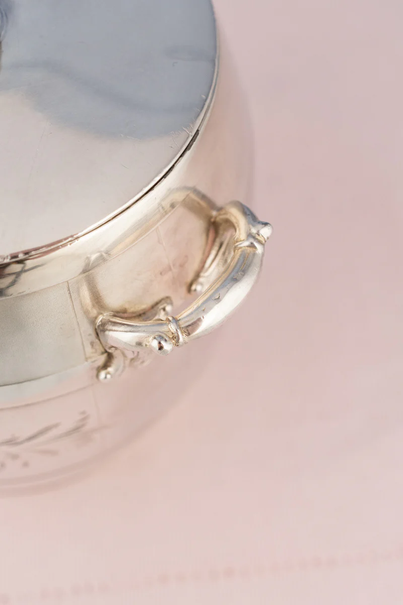 Antique Canadian Silverplate Biscuit Barrel - Image 11
