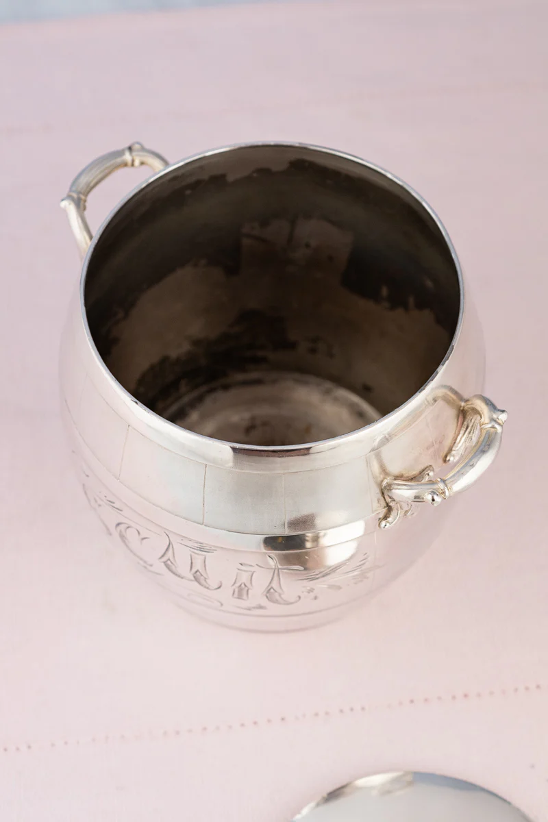 Antique Canadian Silverplate Biscuit Barrel - Image 13
