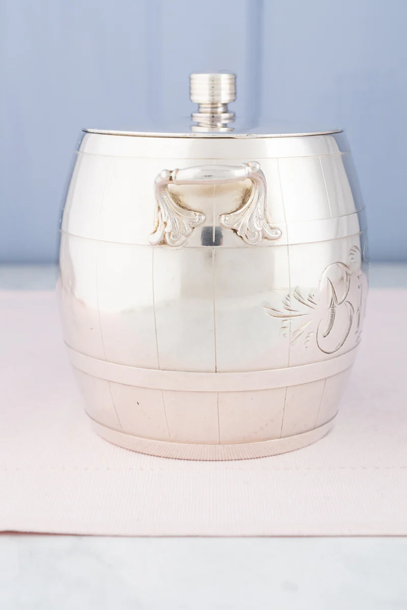 Antique Canadian Silverplate Biscuit Barrel - Image 4