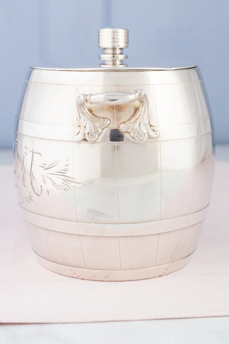 Antique Canadian Silverplate Biscuit Barrel - Image 8