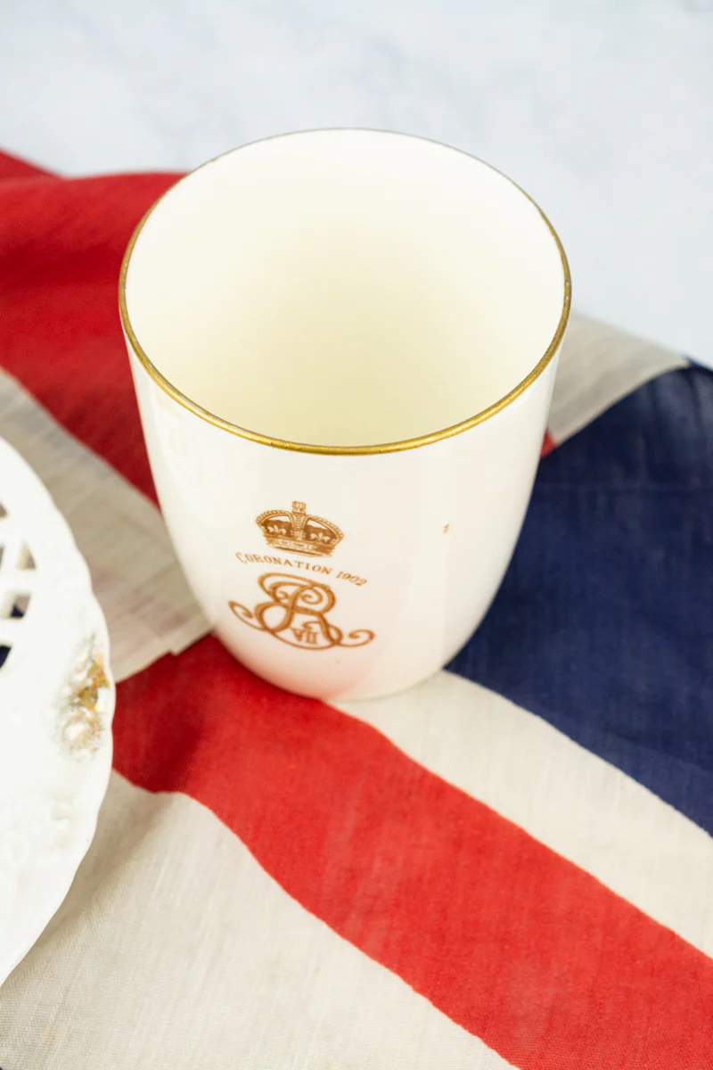 Antique Edward VII 1902 Coronation Plate & Tumbler - Image 13