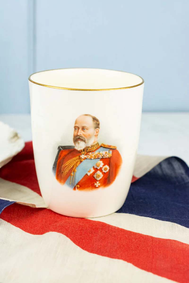 Antique Edward VII 1902 Coronation Plate & Tumbler - Image 3