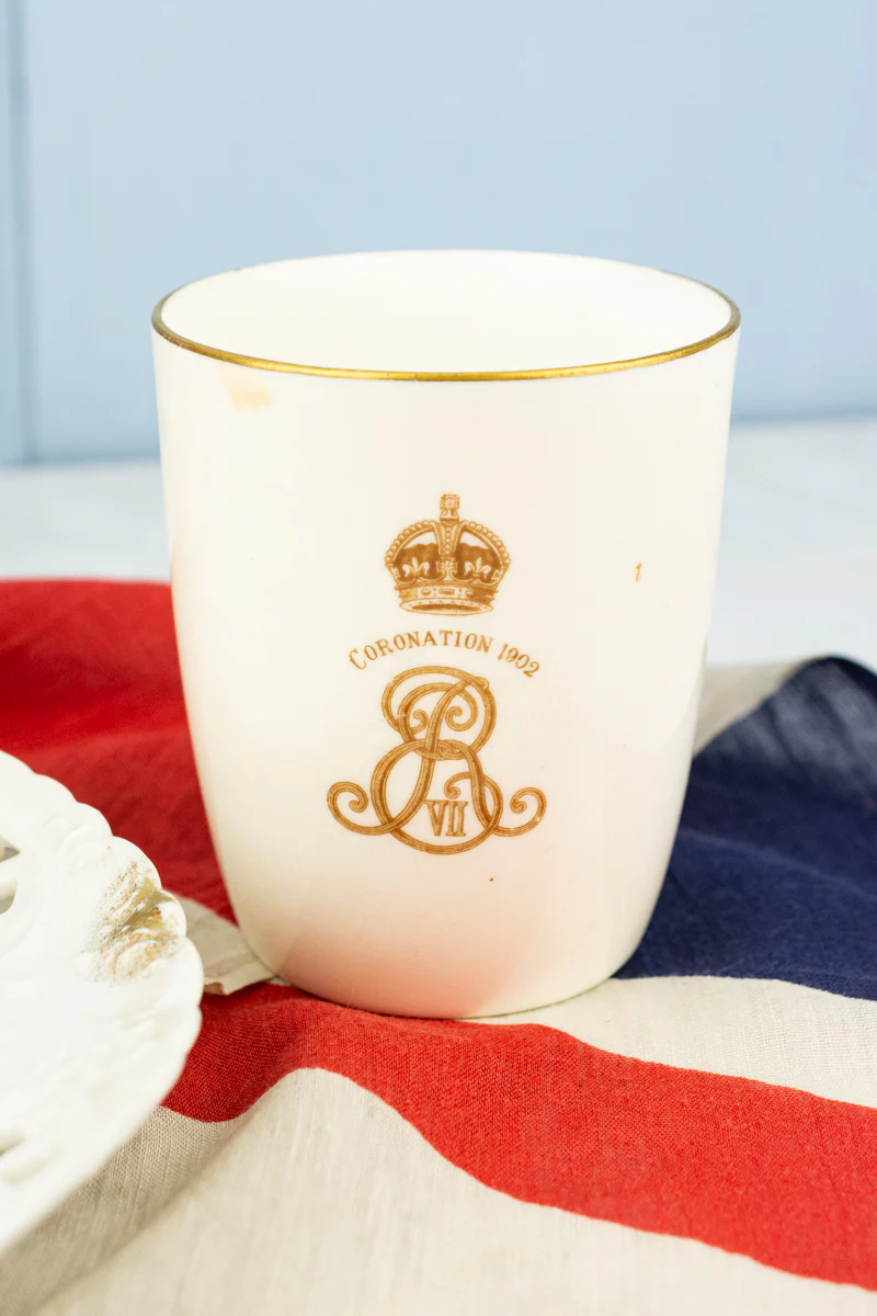 Antique Edward VII 1902 Coronation Plate & Tumbler - Image 6