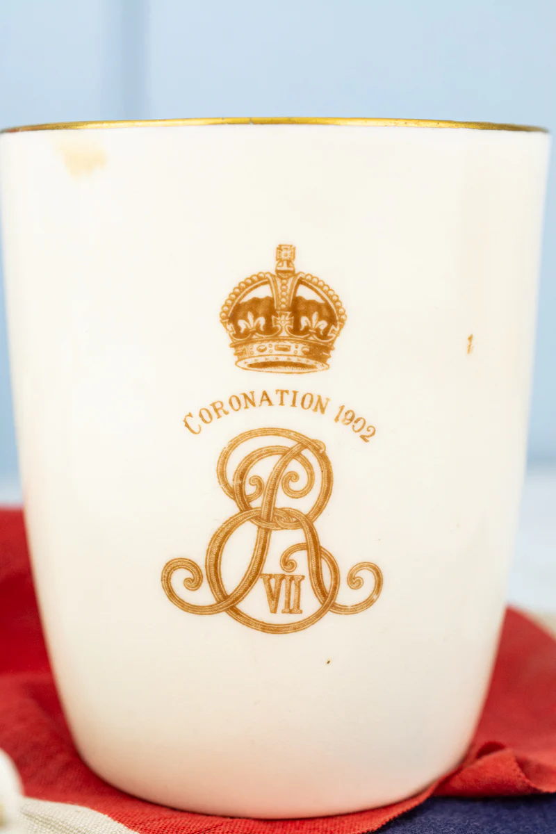 Antique Edward VII 1902 Coronation Plate & Tumbler - Image 7