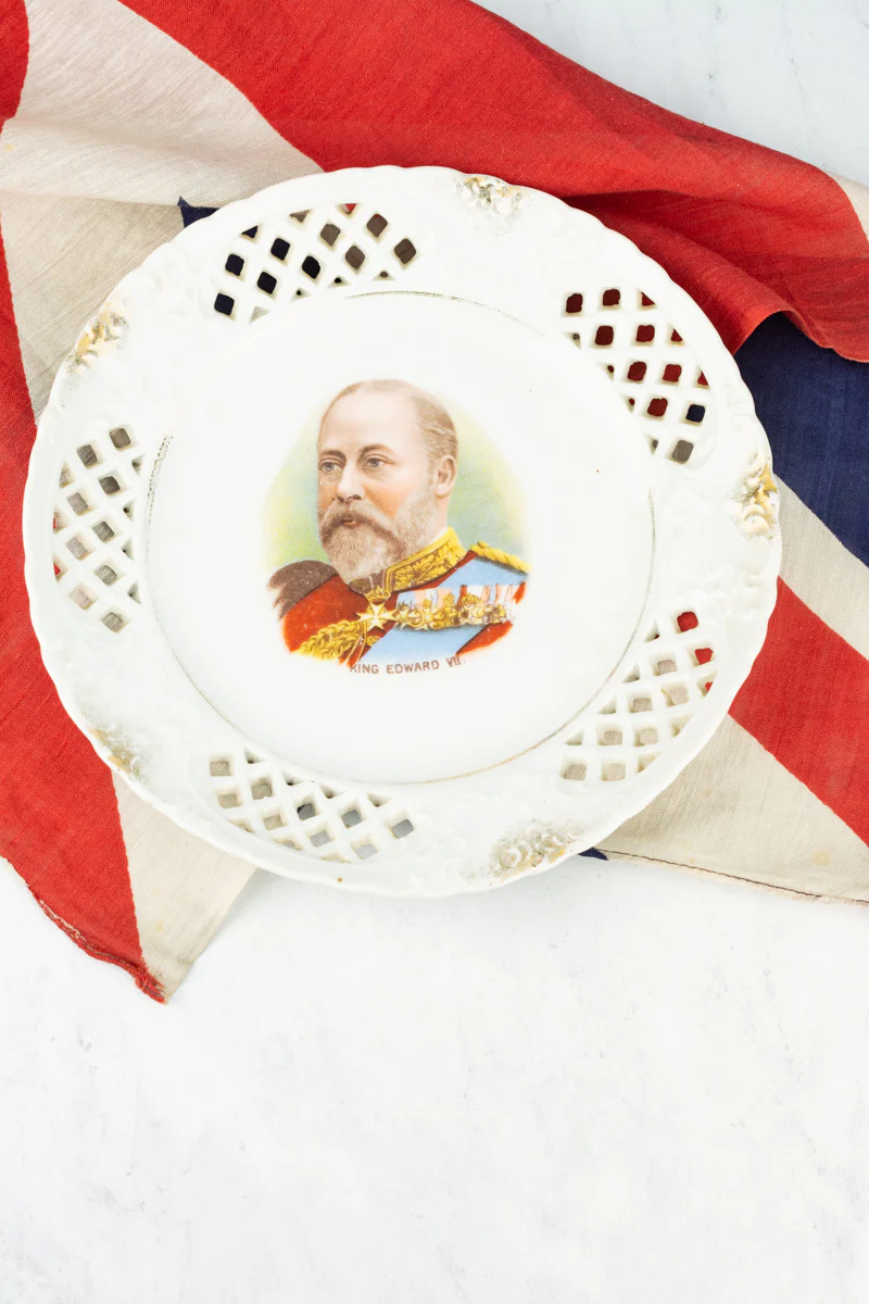 Antique Edward VII 1902 Coronation Plate & Tumbler - Image 8