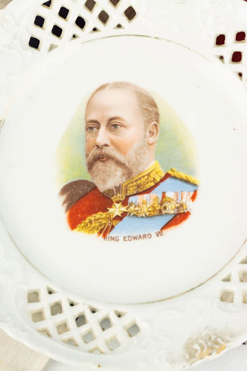 Antique Edward VII 1902 Coronation Plate & Tumbler - Image 9