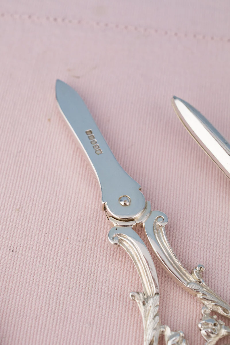 Antique English Silverplate Grape Shears - Image 11