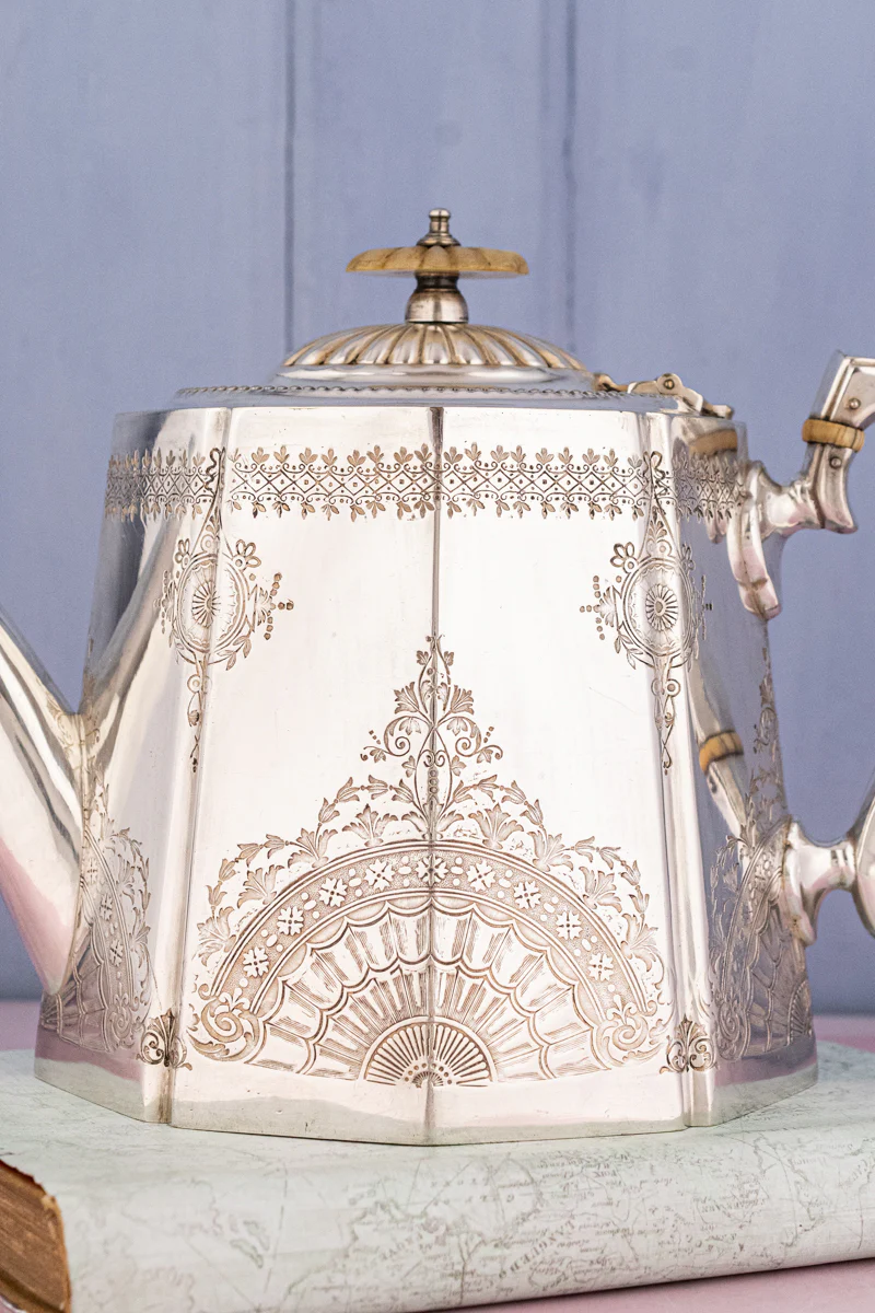 Victorian English Silverplate Teapot - Image 11
