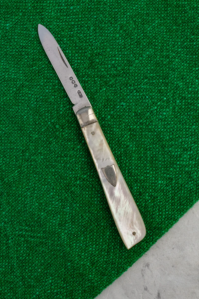 Antique English Sterling Silver and Mother of Pearl Pocket Knife - Image 10