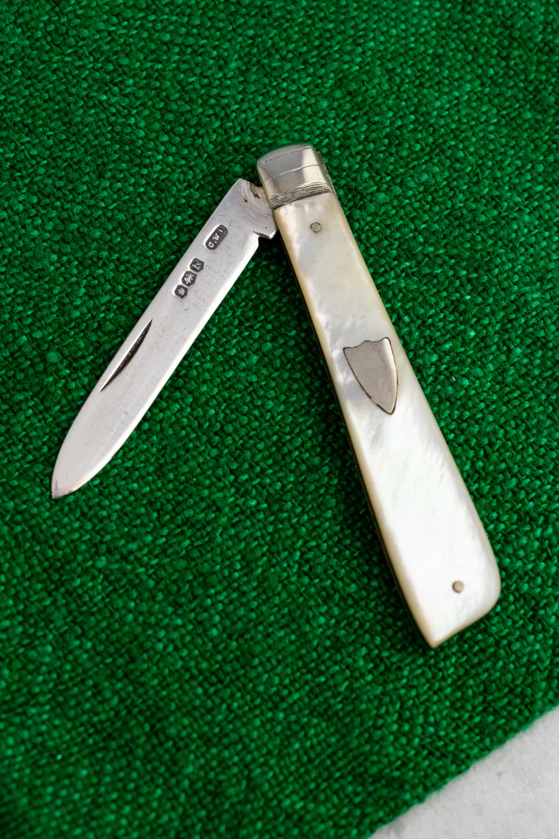 Antique English Sterling Silver and Mother of Pearl Pocket Knife - Image 13
