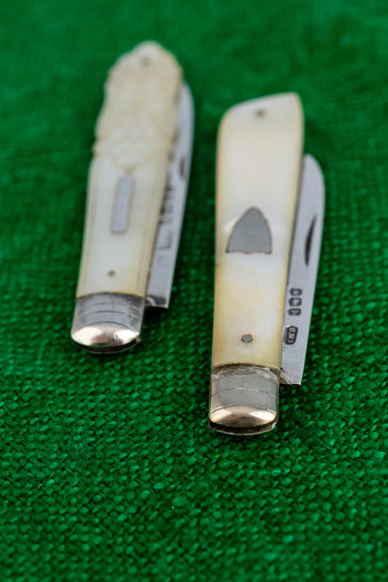 Antique English Sterling Silver and Mother of Pearl Pocket Knife - Image 3