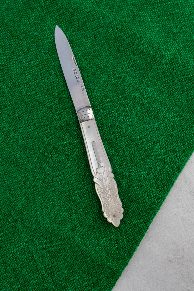 Antique English Sterling Silver and Mother of Pearl Pocket Knife - Image 4