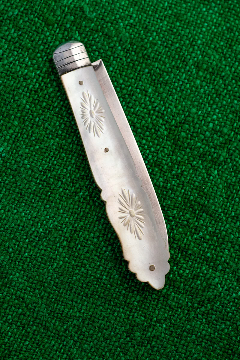 Antique English Sterling Silver and Mother of Pearl Pocket Knife - Image 6