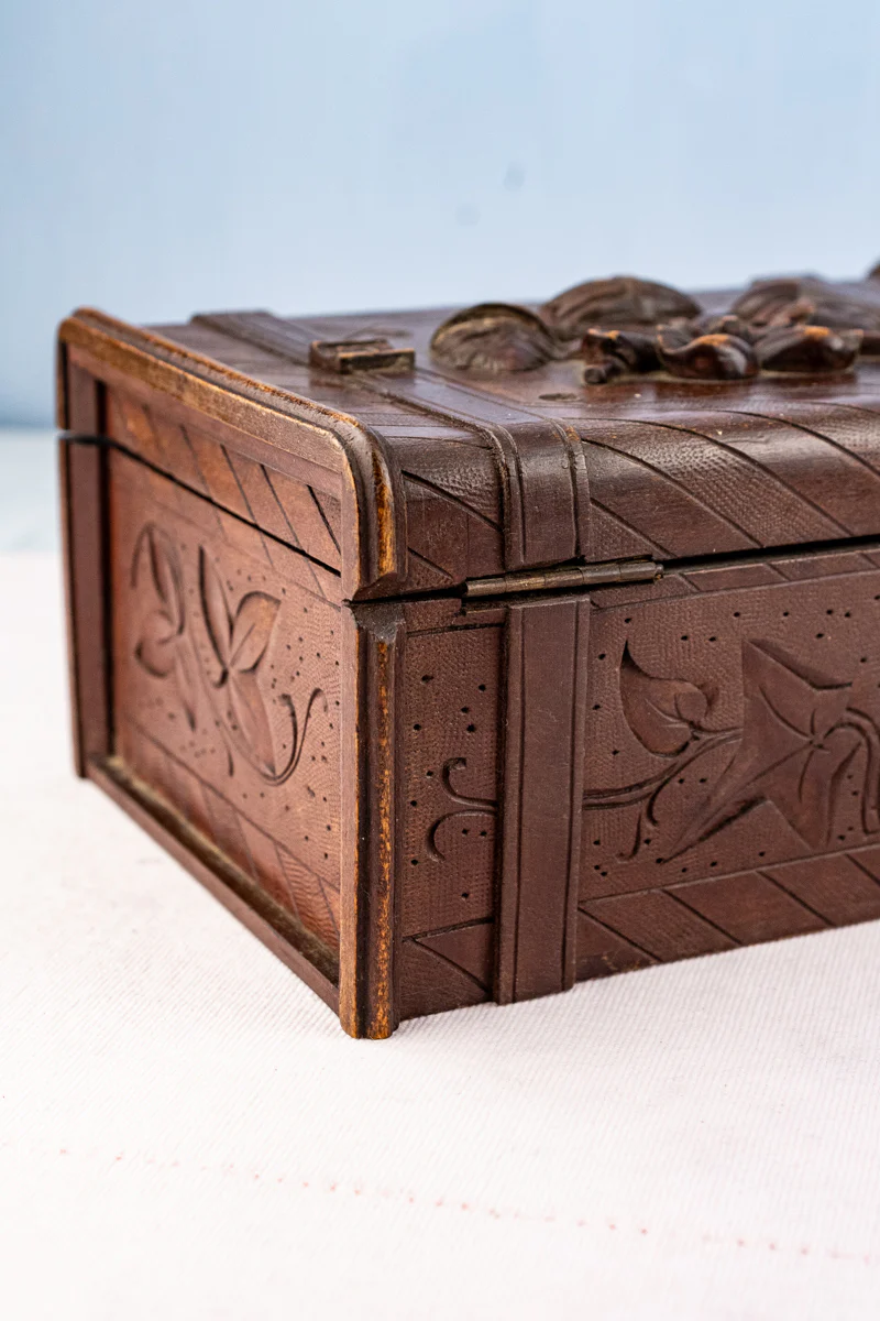 Antique French Carved Wooden Box - Image 12