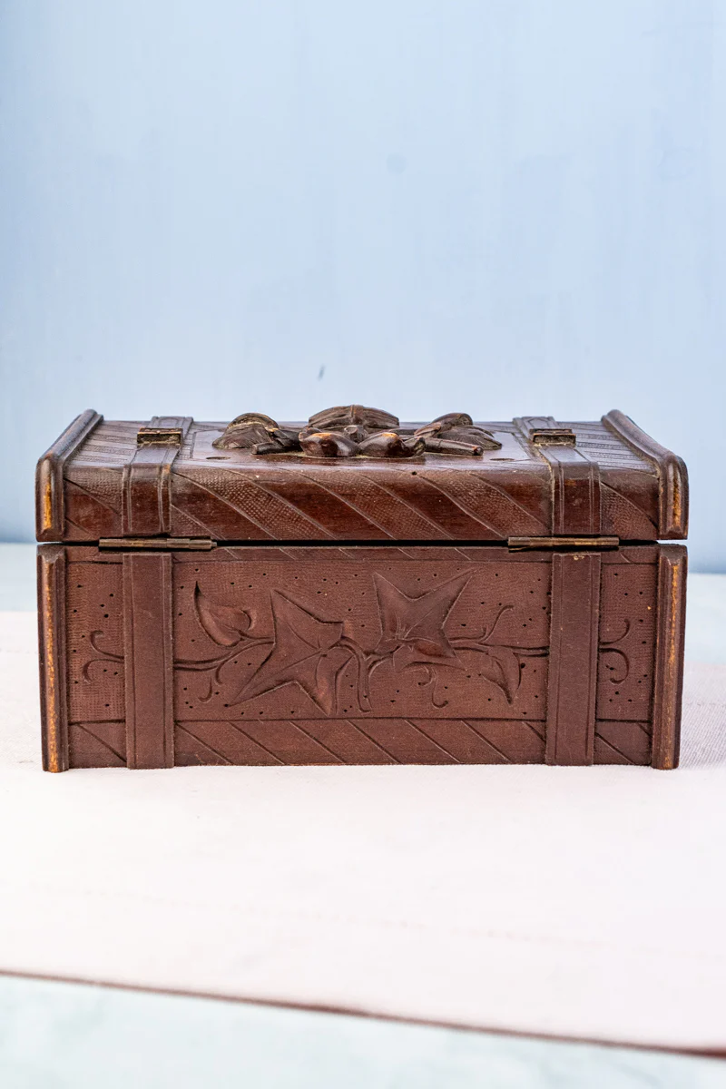 Antique French Carved Wooden Box - Image 13