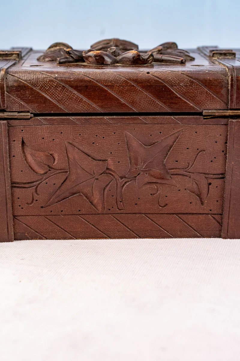 Antique French Carved Wooden Box - Image 14