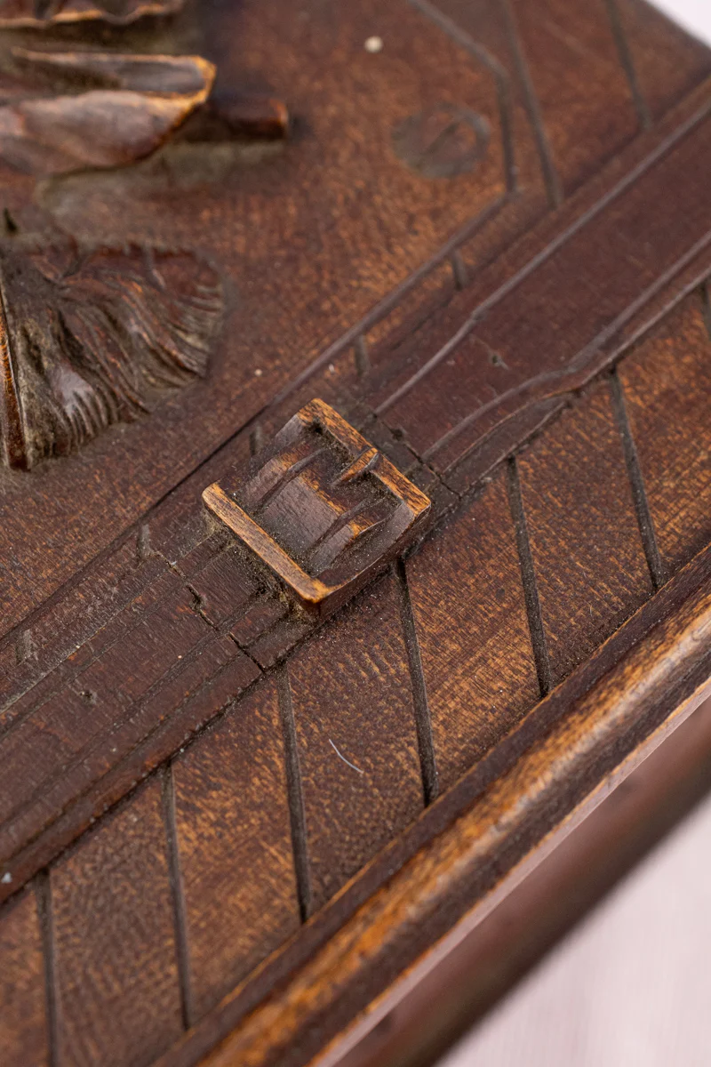 Antique French Carved Wooden Box - Image 7