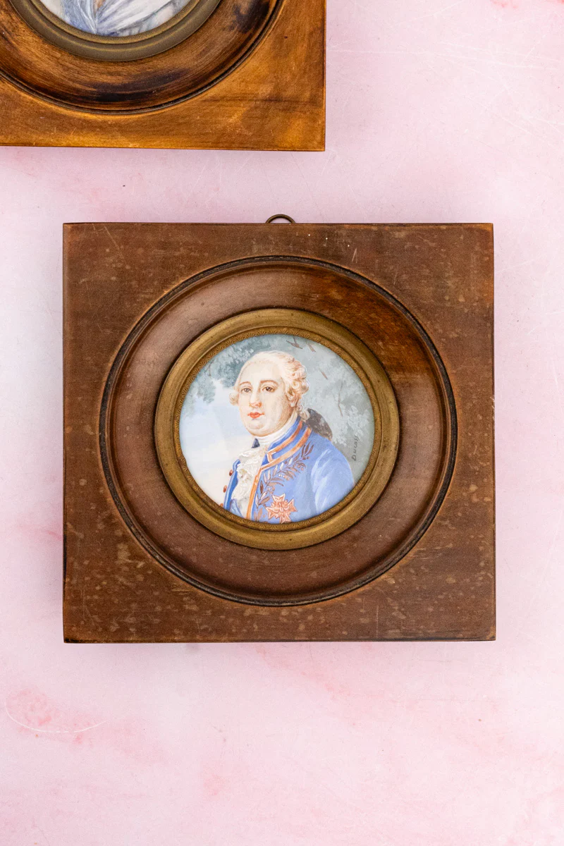 Antique French Framed Miniature Portraits - Image 6