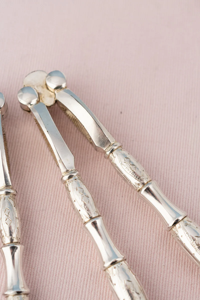 Antique Silverplate & Mother of Pearl 7-piece Fruit Service with Grape Shears, Nutcrackers and Picks - Image 23