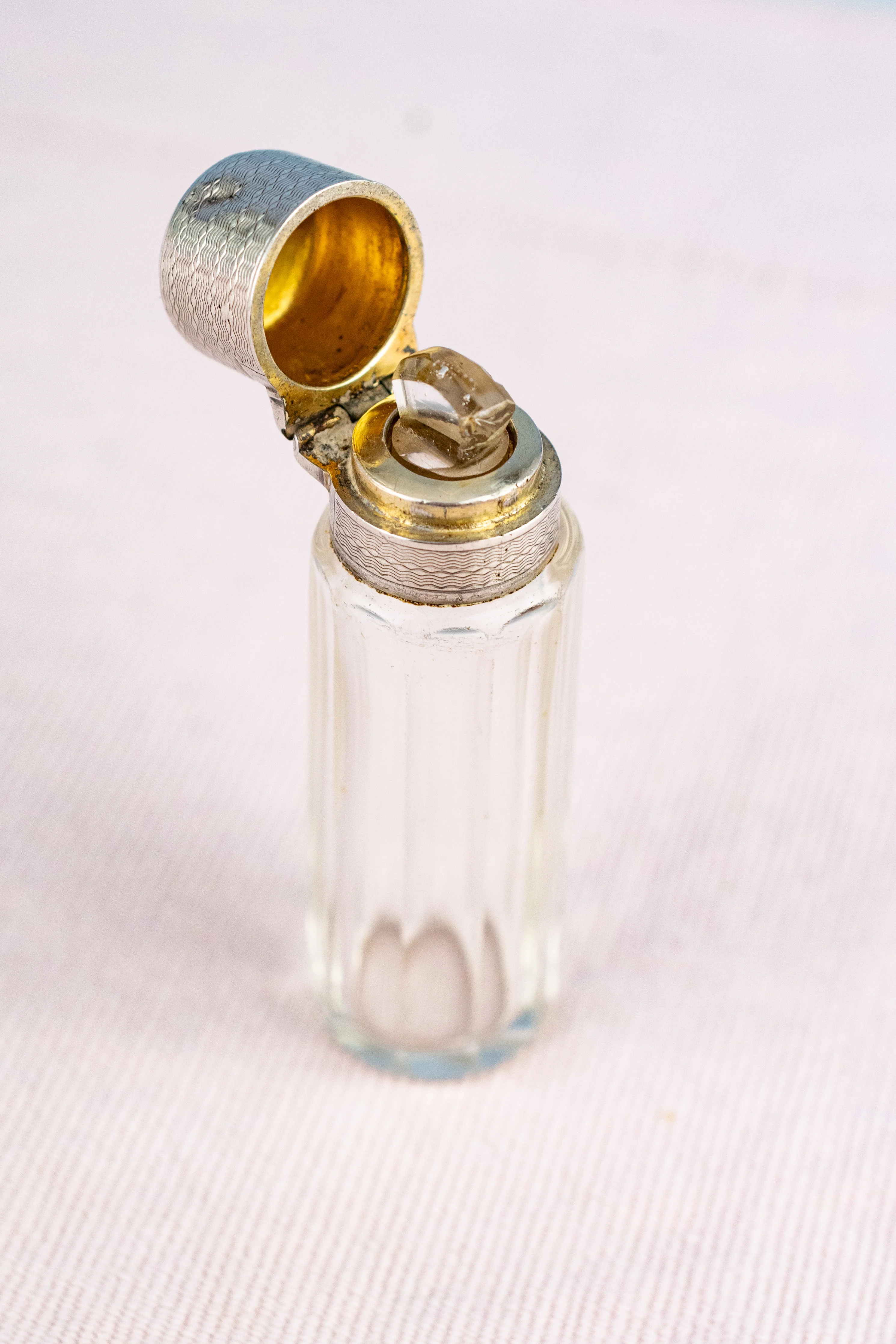 Antique French Sterling and Glass Petite Bottle - Image 3