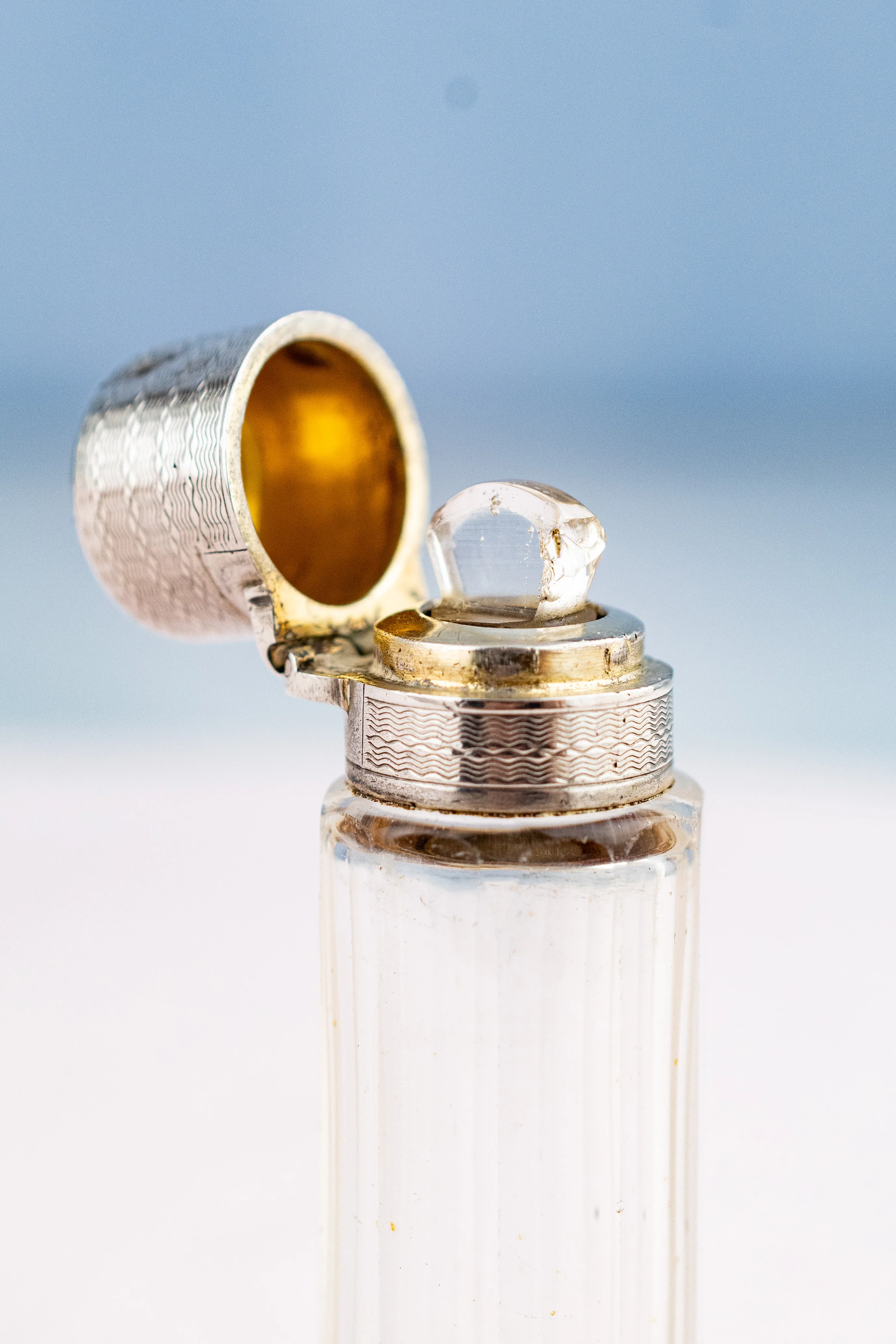 Antique French Sterling and Glass Petite Bottle - Image 5
