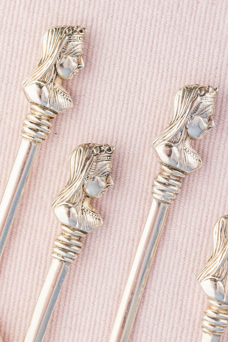 Antique Sterling Silver Queen Victoria Teaspoon - Set of 6 - Image 3