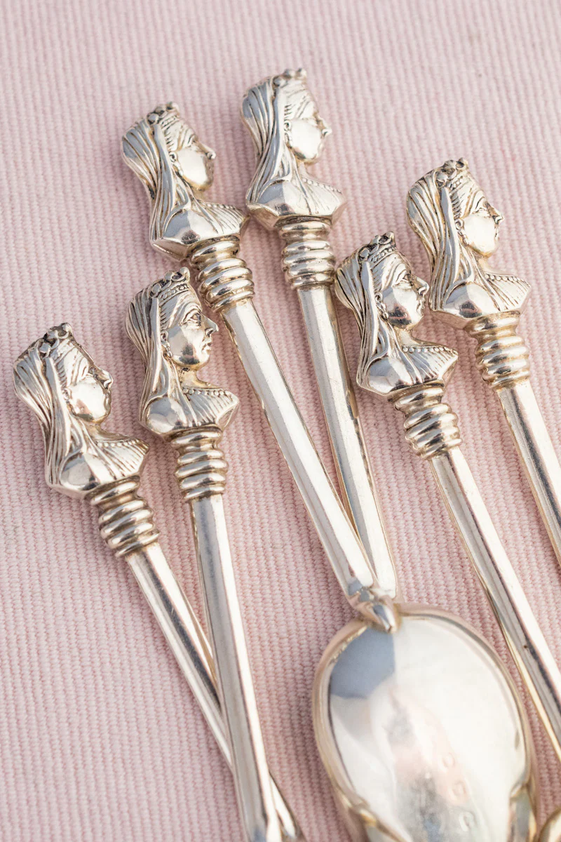 Antique Sterling Silver Queen Victoria Teaspoon - Set of 6 - Image 5