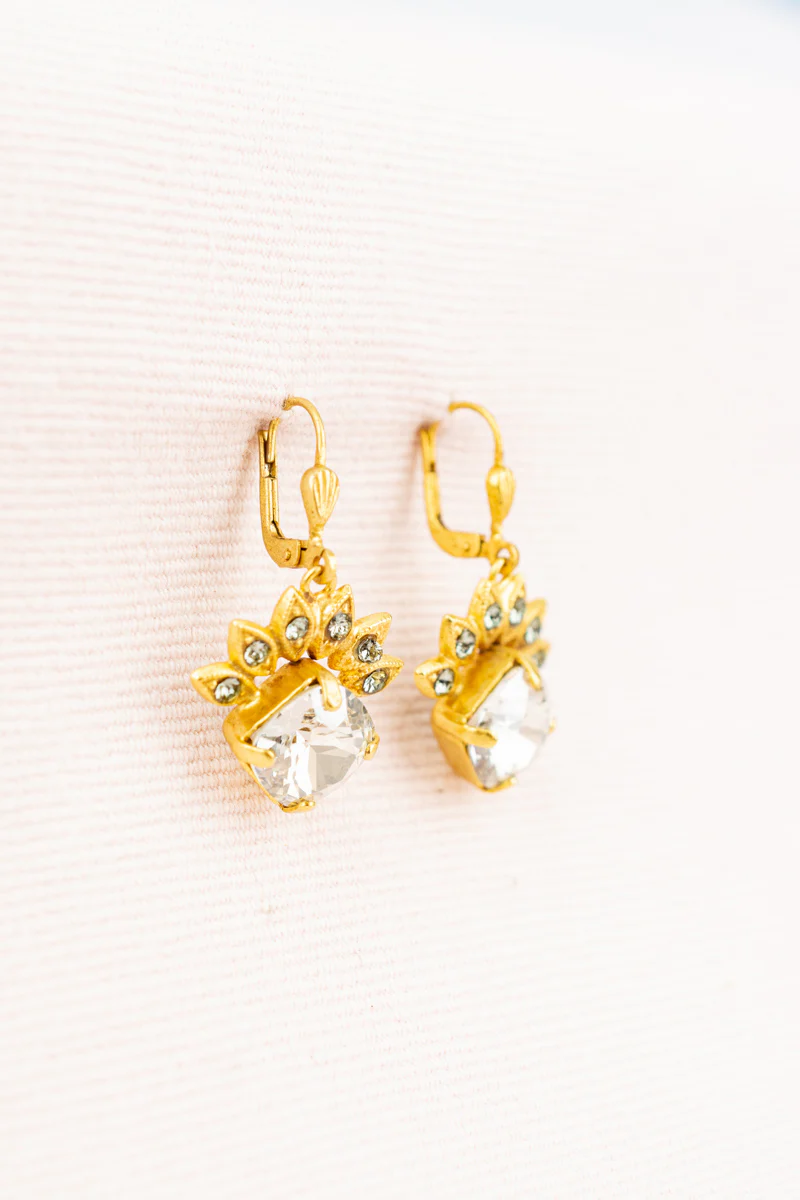 French Crystal Crown Earring - Image 3