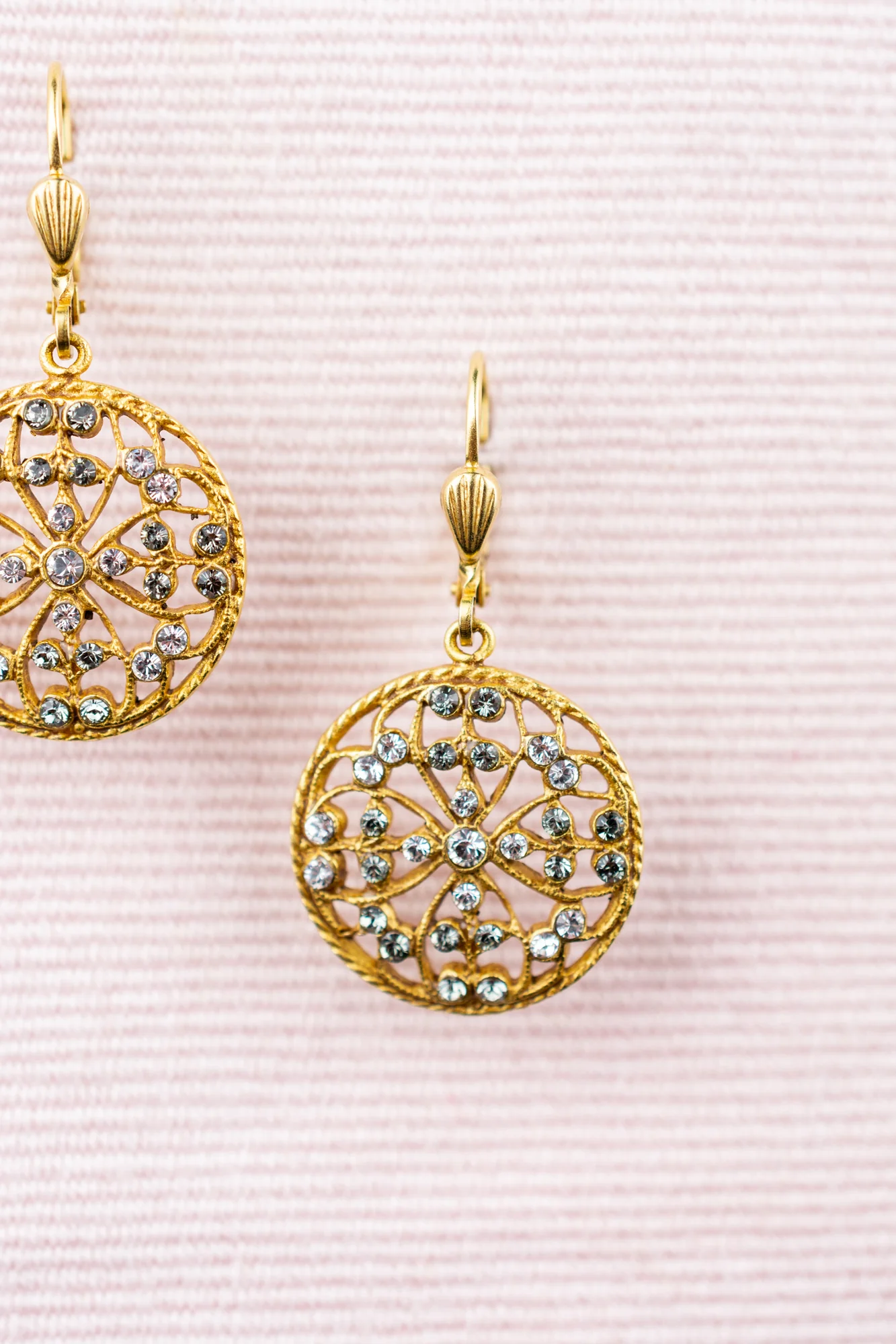 French Crystal Medallion Earrings - Image 4