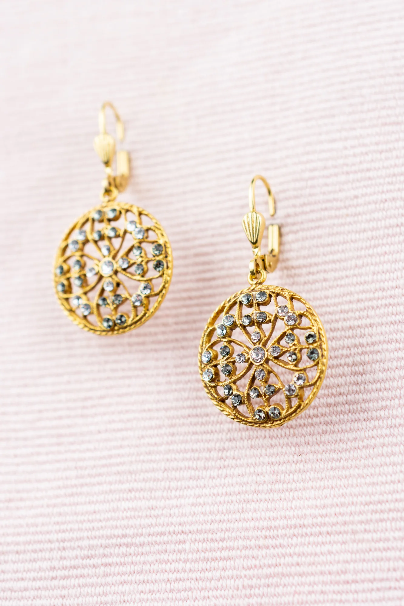 French Crystal Medallion Earrings - Image 5
