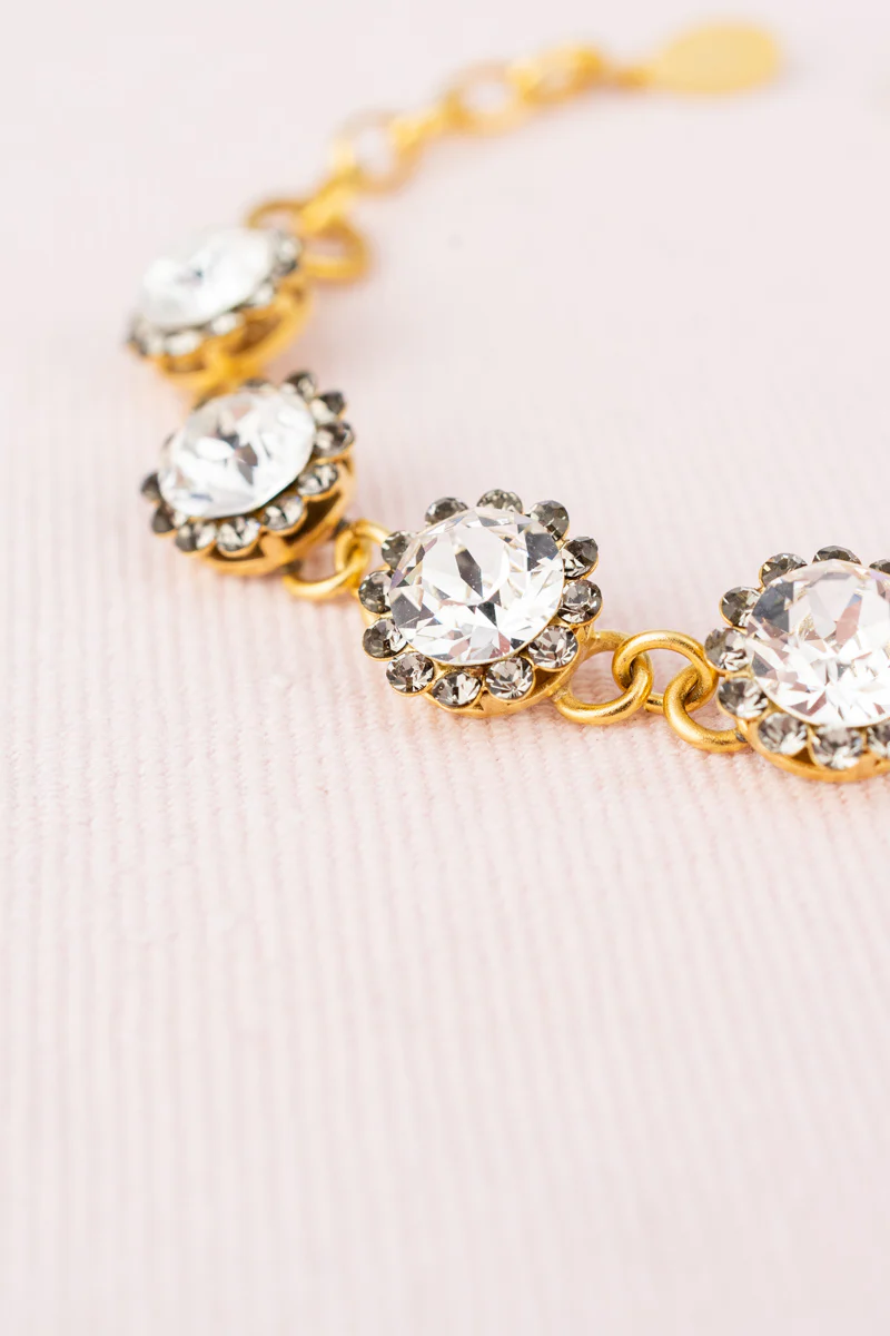 French Crystal Flower Bracelet - Image 3