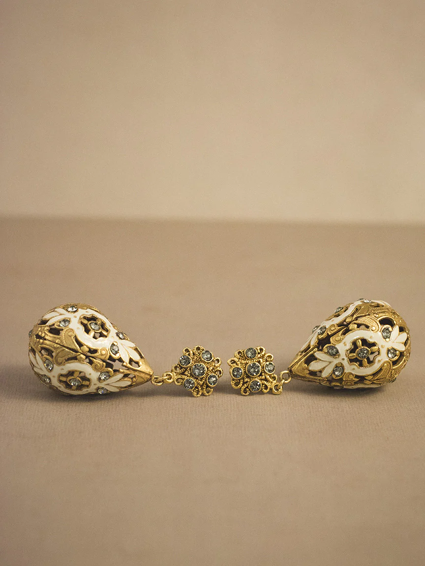 Enamel Drop Earrings - Image 3