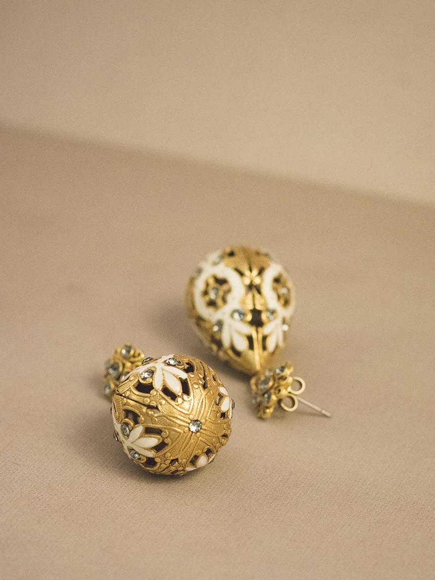 Enamel Drop Earrings - Image 4