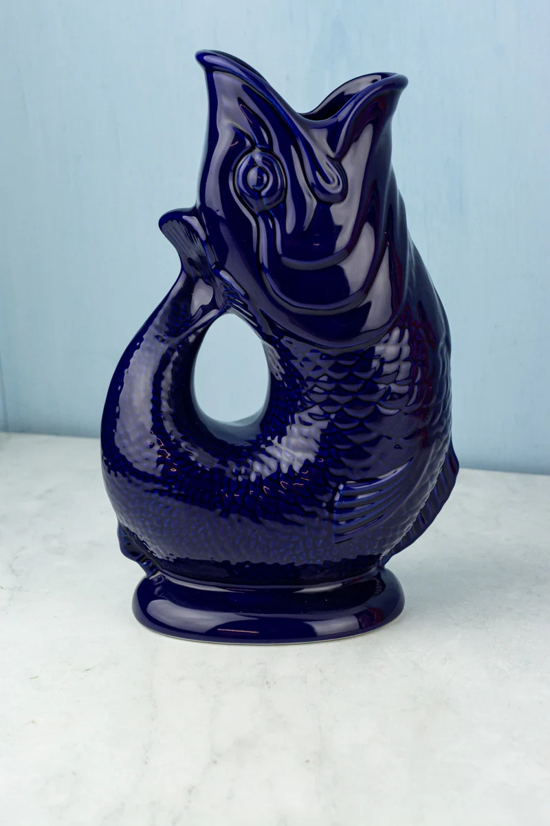 English Ceramic Fish Gluggle Jug - Image 3