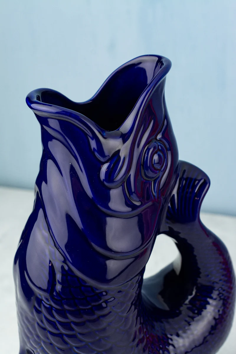 English Ceramic Fish Gluggle Jug - Image 4