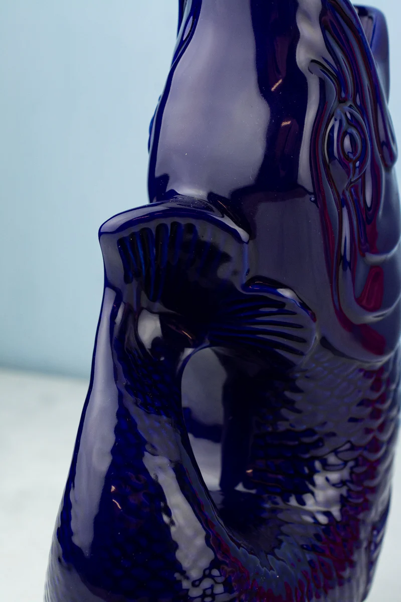 English Ceramic Fish Gluggle Jug - Image 8