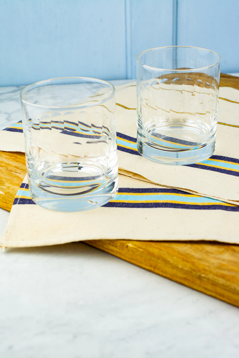 English Hand-Engraved Rocks Glasses - Set of 2 - Image 3