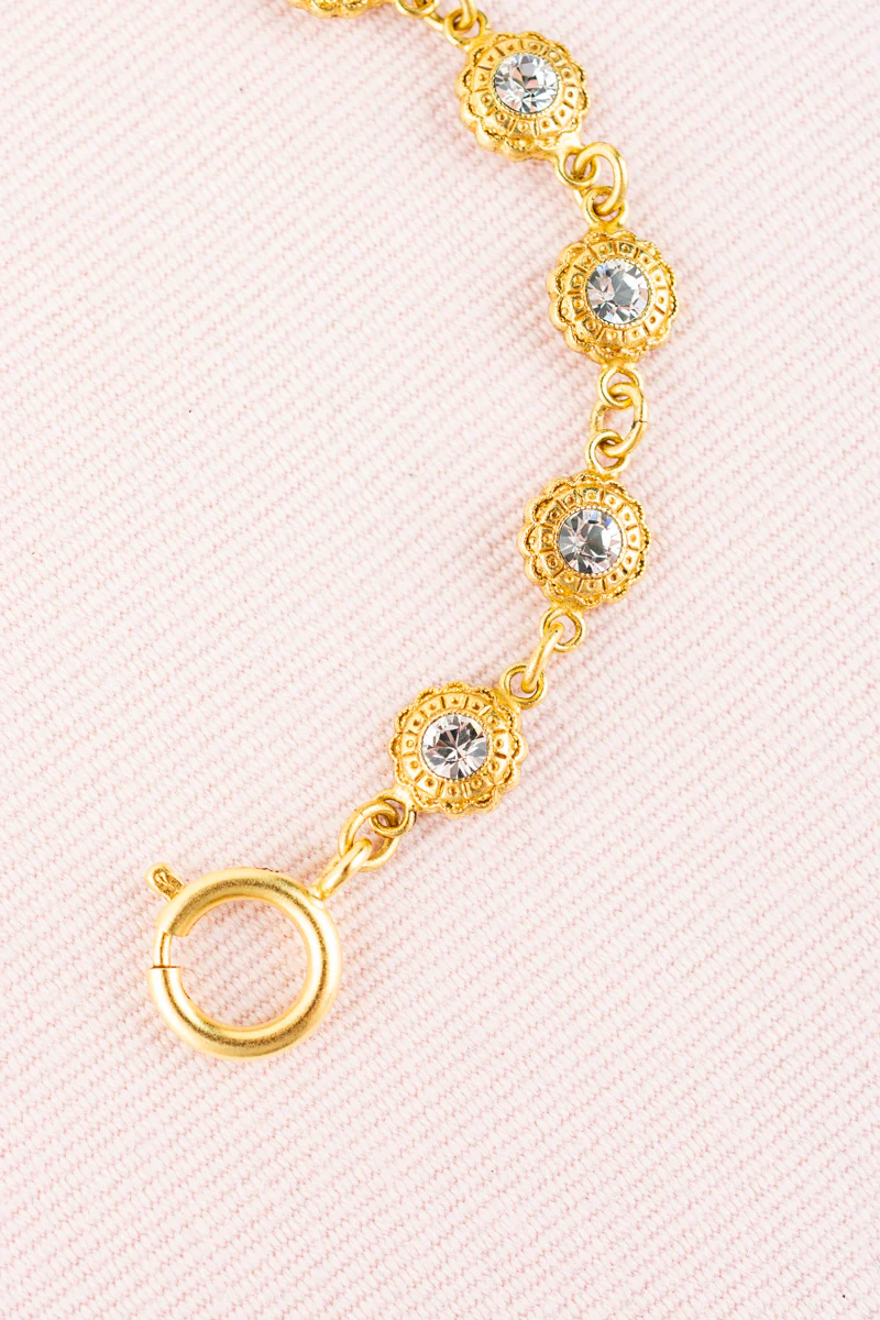 French Crystal Flower Bracelet - Image 3