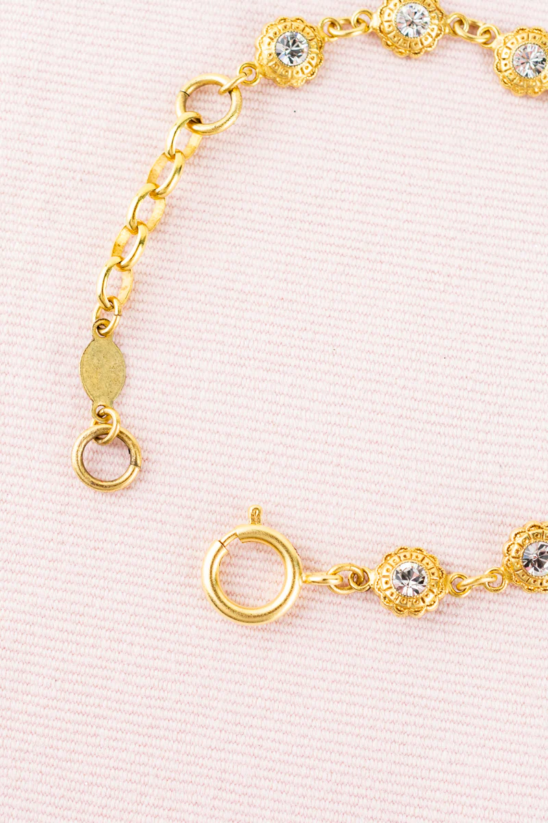 French Crystal Flower Bracelet - Image 5