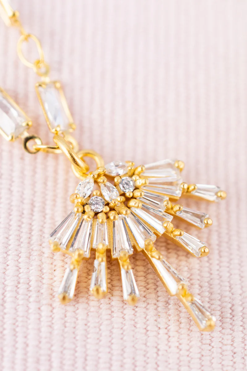 French Crystal Chain Necklace - Image 3