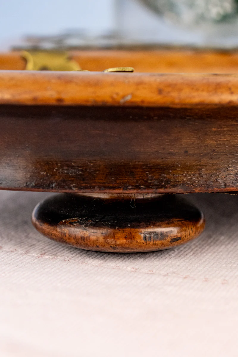 Georgian Burl Wood & Brass Ink Stand - Image 8