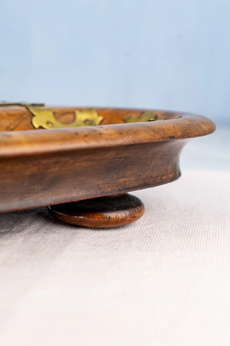 Georgian Burl Wood & Brass Ink Stand - Image 9