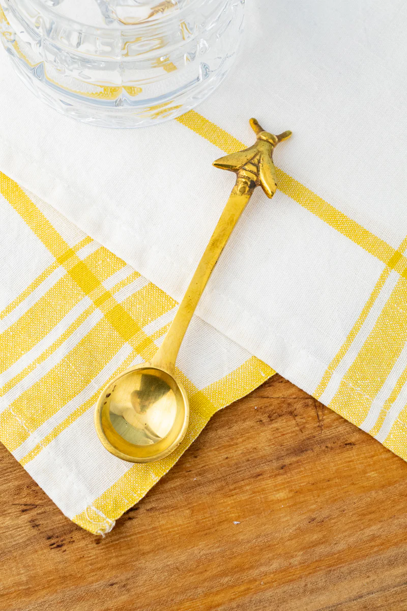 Glass Honey Pot with Golden Bee Spoon - Image 9