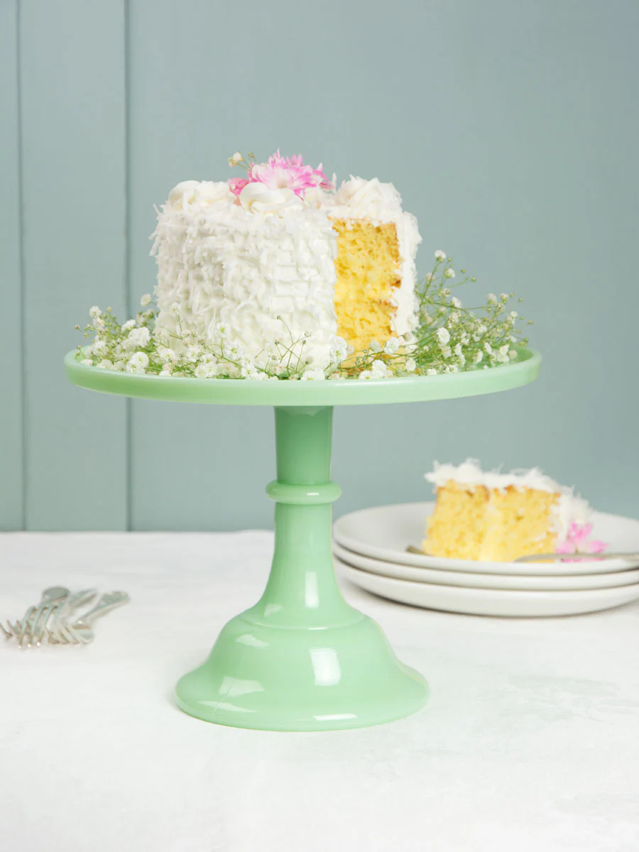Jadeite Glass Cake Stand - 10" - Image 3