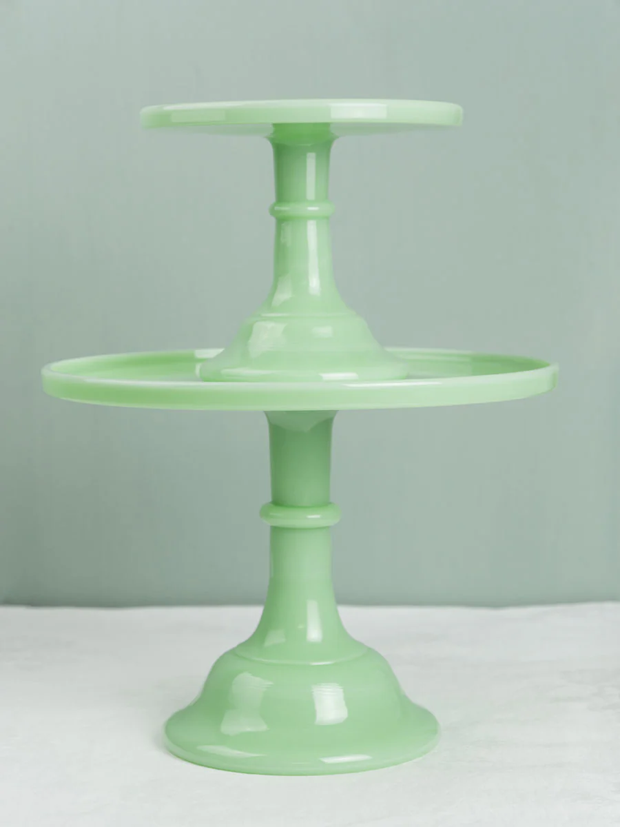 Jadeite Glass Cake Stand - 10" - Image 4