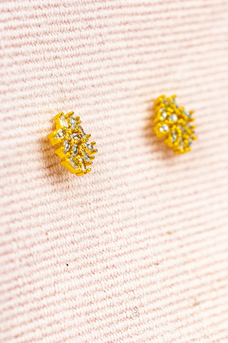 Petite Crystal Cluster Earrings - Image 3