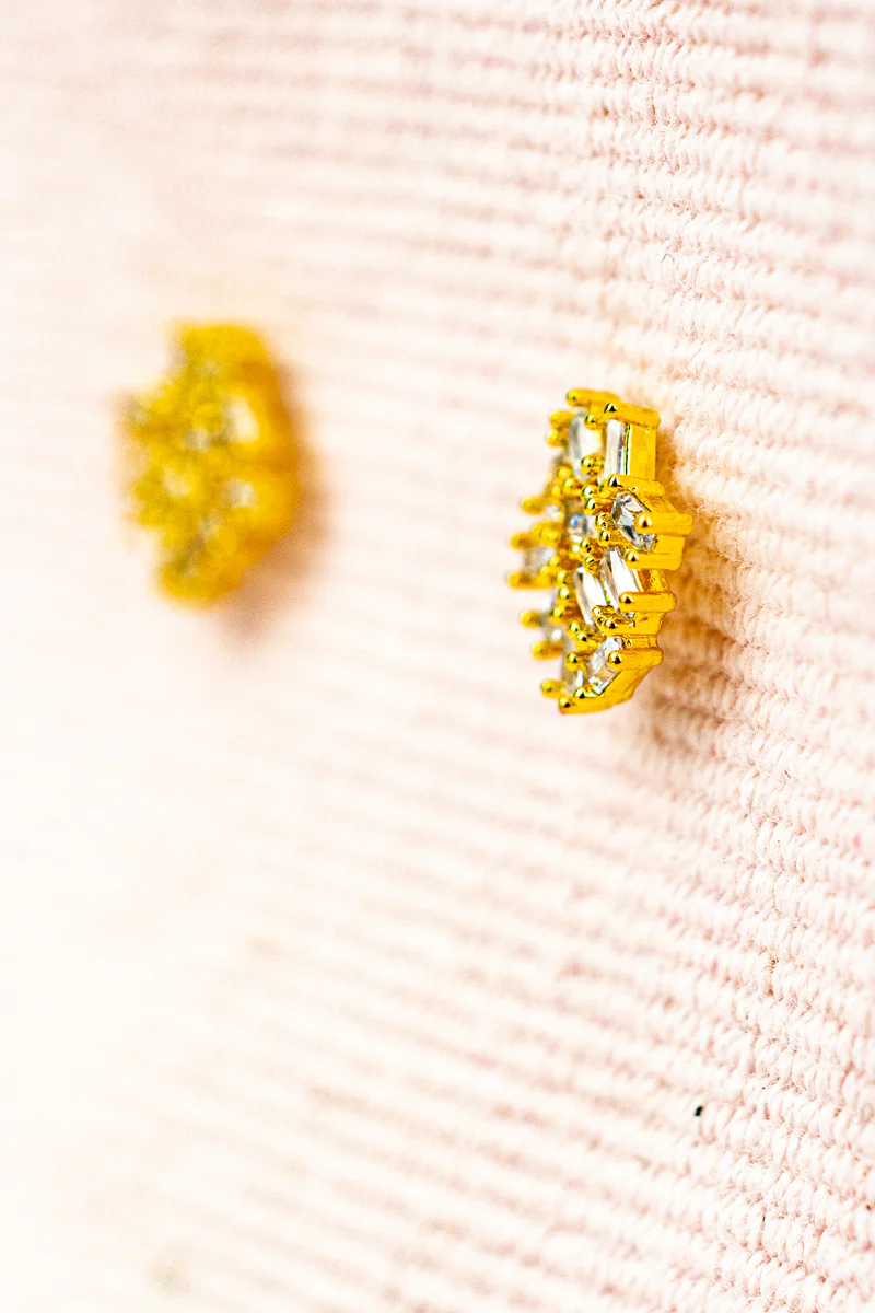 Petite Crystal Cluster Earrings - Image 4