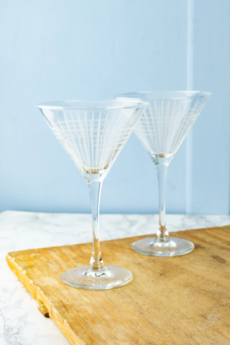 Hand-Engraved Martini Glasses - Set of 2 - Image 3